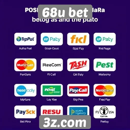 Métodos de pagamento disponíveis no 68u bet